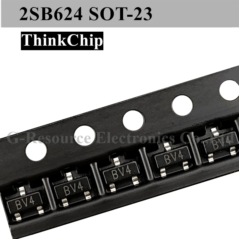 (100Pcs) 2SB624 Sot-23 Smd Kristal Triode Pijpleiding Locator B624 (Markering BV4)