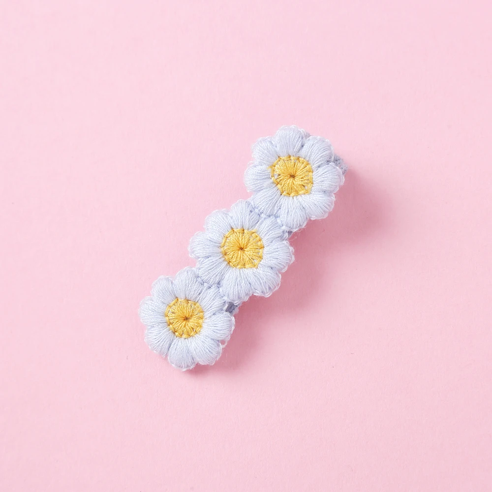 Knit Floral Baby Girl Hair Clip mini-flower Hairpins for chirdren Baby Hair Accessories Cute Barrettes Hair Band Child Gifts