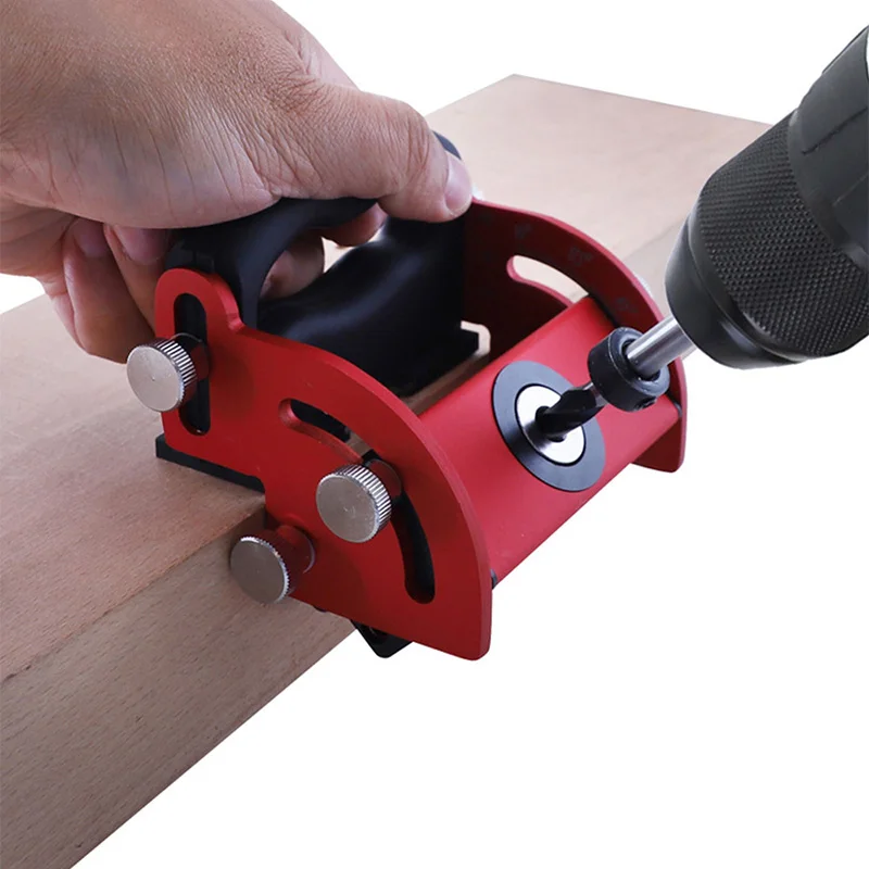 Woodworking Drilling Positioner Oblique Hole Locator Pocket Hole Jig Center Line Dowel Jig Tool for Splicing Wooden Board