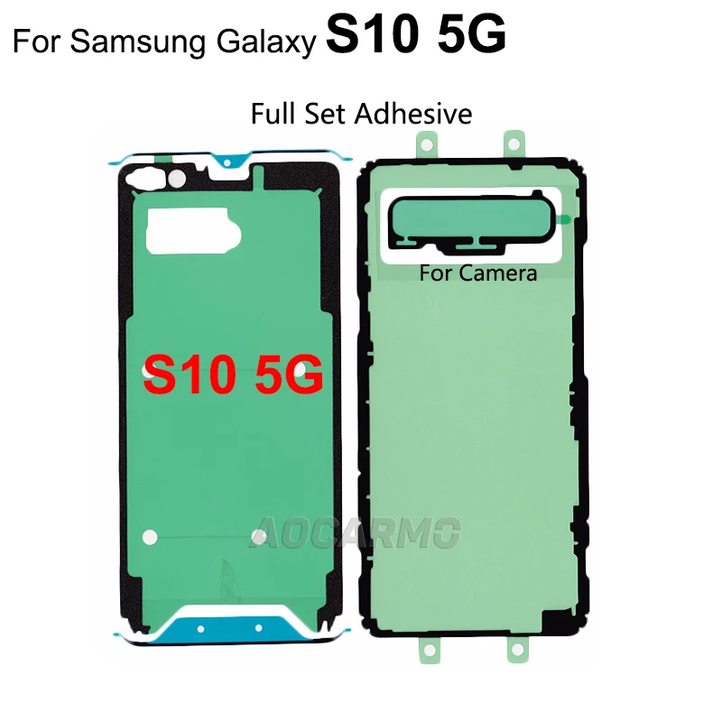 Aocarmo For Samsung Galaxy S10 5G Full Set Adhesive LCD Screen Tape Back Cover Sticker Glue Replacement