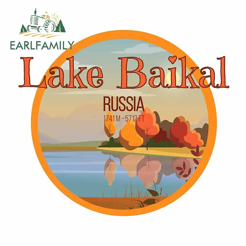 EARLFAMILY 13cm x 11.7cm For Lake Baikal Funny Car Stickers Sunscreen Decal Car Accessories Scratch-proof Custom Printing