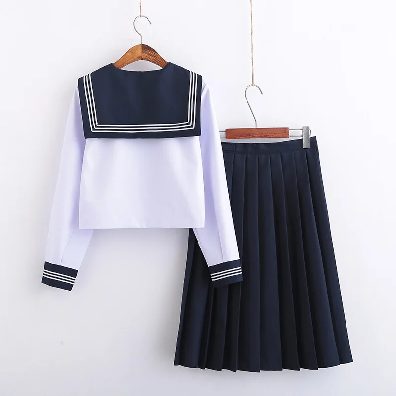 White Schoolgirl Uniform Japanese Class Navy Sailor School Uniforms Students Clothes For Girls Anime COSPLAY Sailor Suit