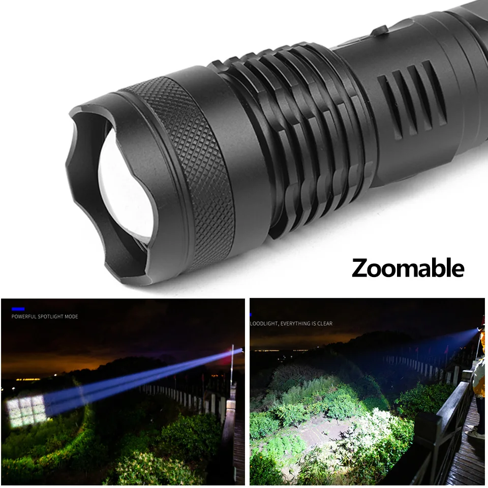 26650 Battery Powerful Led Flashlight XHP180 Super Bright 9-core Usb Rechargeable Zoomable Torch Light Lantern