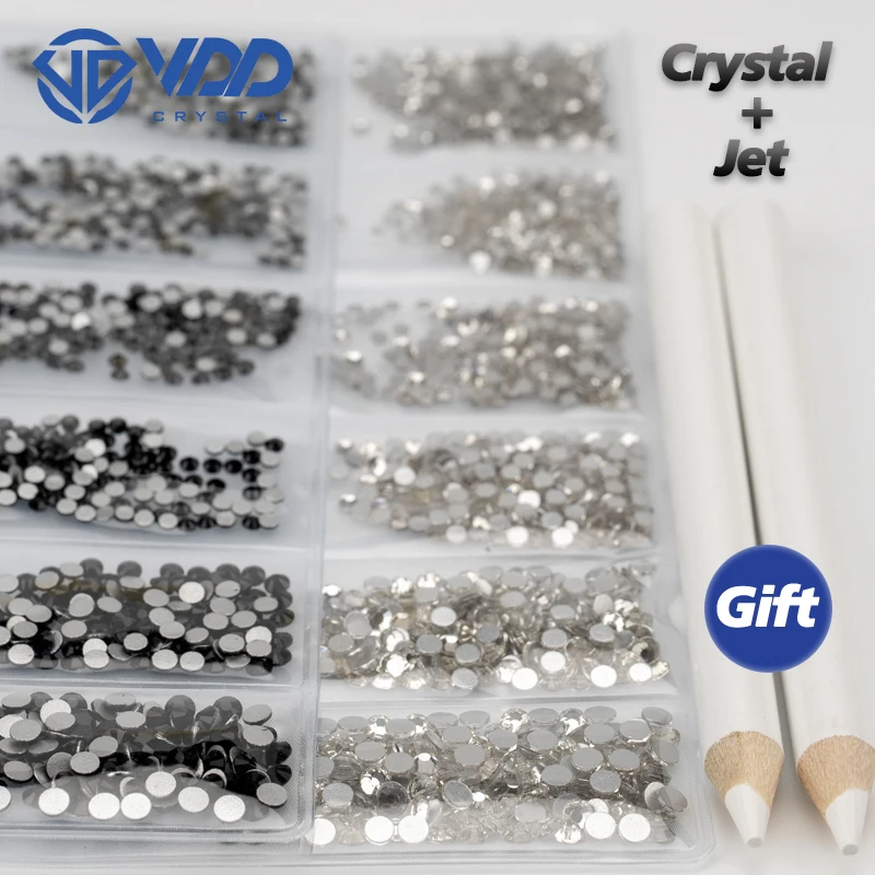 VDD Mix Size SS3-SS10 Nail Art vetro cristallo Strass Non Hotfix Flatback Glitter pietre Strass colorate accessori fai da te