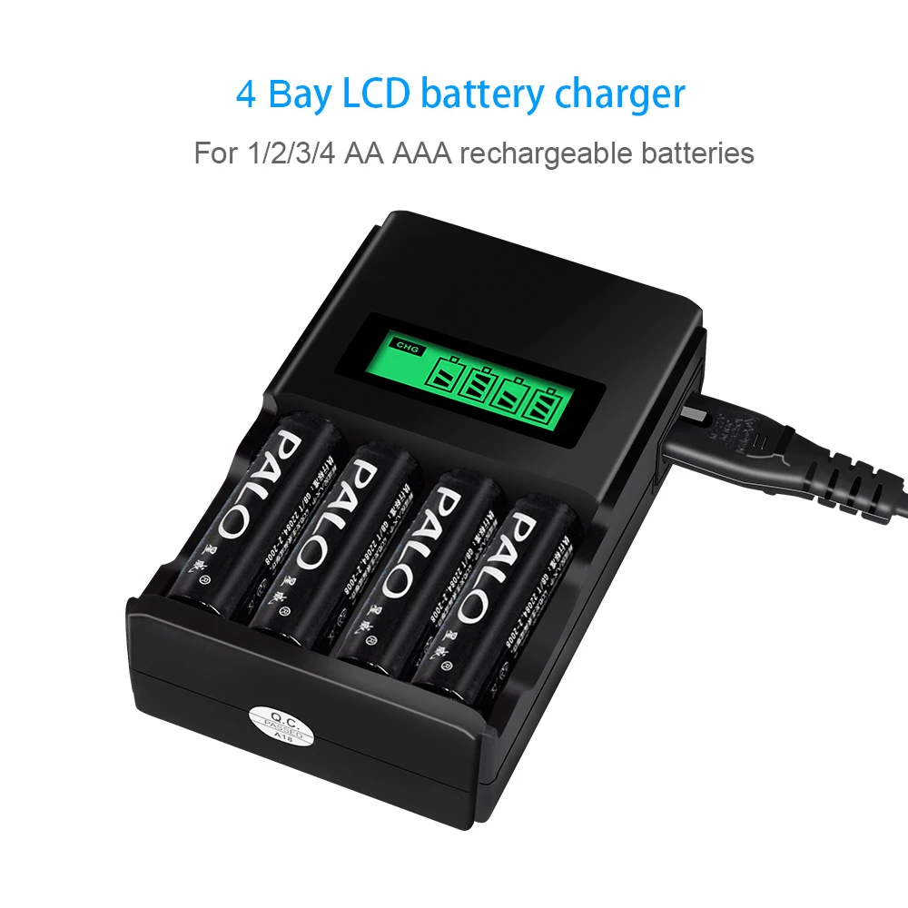 PALO AA Battery 3000MAH 1.2V  Ni-MH AA Rechargeable Battery Batteries 2A Bateria Baterias with Battery Hold Case Box Battery AA