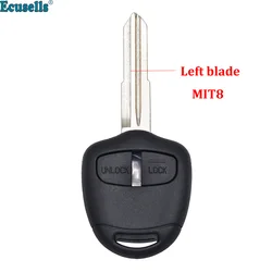 Sostituzione 2 pulsanti copertura guscio chiave remota per Mitsubishi L200 Montero Pajero Shogun Triton lama sinistra MIT8 non tagliata