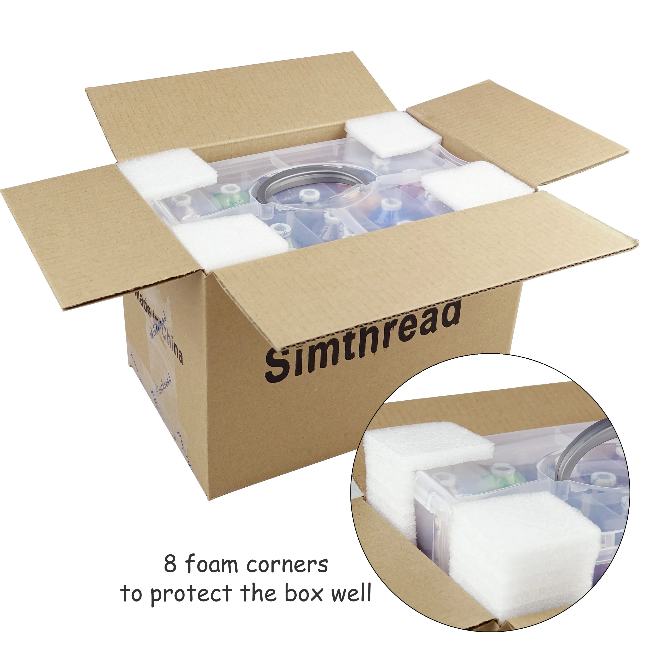 Simthread Embroidery Thread 63 Brother Colors 500 Meters Plastic Storage Case (Empty Box Optional)