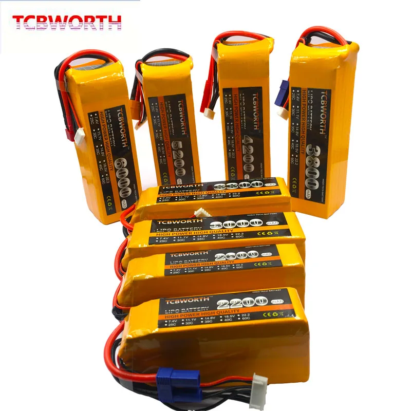 6S RC LiPo Battery 6S 22.2V 1300 1800 3000 3500 4000 5200 6000mAh 30/40/60C For RC Airplane Helicapter Car Drone