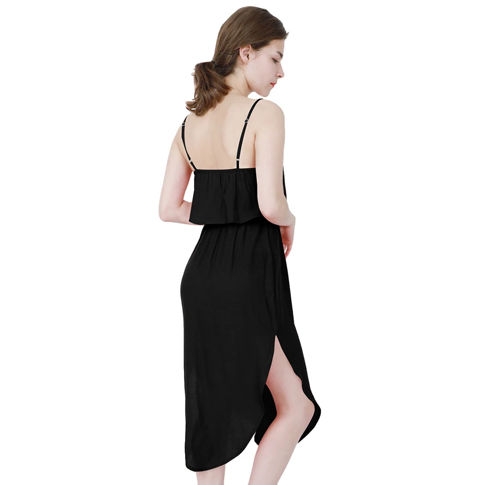 YMING Sommer Frauen Kleid Backless Partei Strand Kleider Strippy Casual Ärmellose Sommerkleid Weiß Schwarz Vestidos Lange Kleid Kleidung