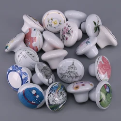 one Piece 38mm ceramic drawer knob pull Kids Round dresser knobs handles cupboard furniture decorative Porcelain knobs