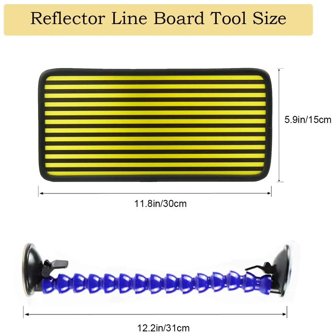 Reflector Line Board Paintless Dent Repair Tools with Adjustable Holder for Car Body dent Removal Yellow Stripe Testing Tool