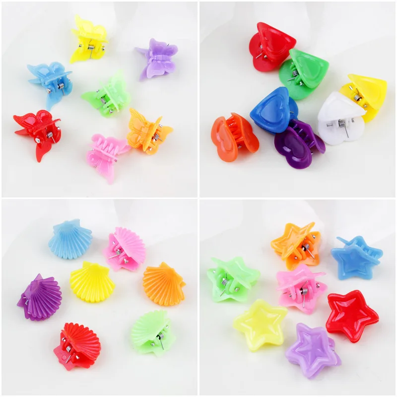 100PCS Butterfly Hair Clips Claw Barrettes Mixed Color Mini Clamps Jaw Hairpin Headdress Hair Styling Accessories Tool