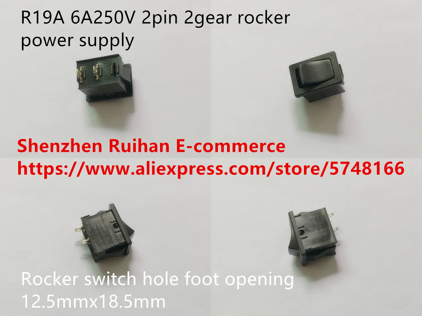 

Оригинальный новый 100% R19A 6A250V 2-контактный 2-ступенчатый кулисный источник питания кулисный переключатель отверстие для ног 12,5 мм x 18,5 мм