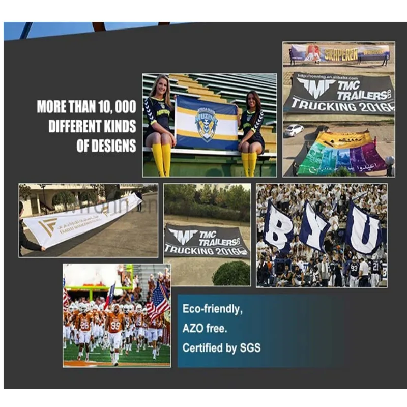 Custom Flag Banner Printed 3x5 FT 100D Polyester Sports Advertising Football Company Logo Decor Hanging Dropship