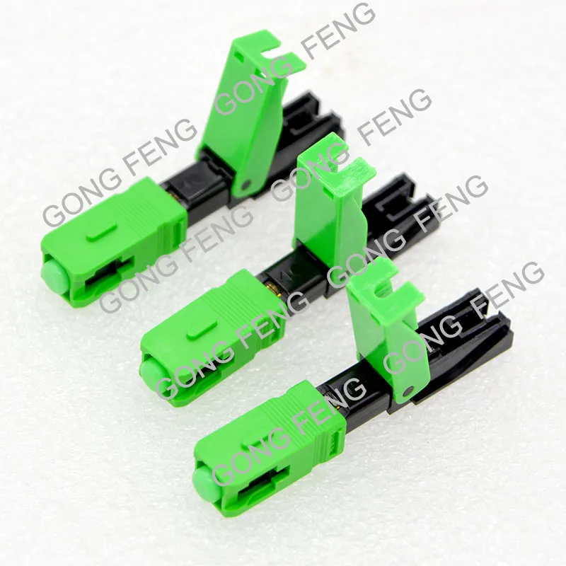 100PCS FTTH Optical Fiber Fast Connector SC/UPC/APC SingleMode Quick Connector Embedded Leather Wire SC Cold Connector Wholesale