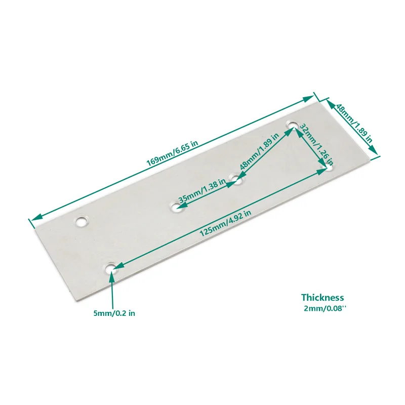 4Pack Flat Mending Plate for Wood,Stainless Steel Flat Straight Brace Brackets Metal Repair Fixing Wood Brace Joining 169x48x2mm