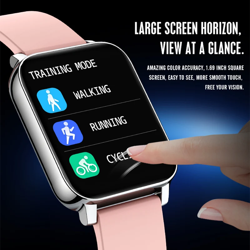 Inteligentny zegarek dla mężczyzn Full Touch 1.69 cala Fitness Tracker IP67 wodoodporny kobiety GTS 2 Sport Smartwatch dla telefonu Xiaomi