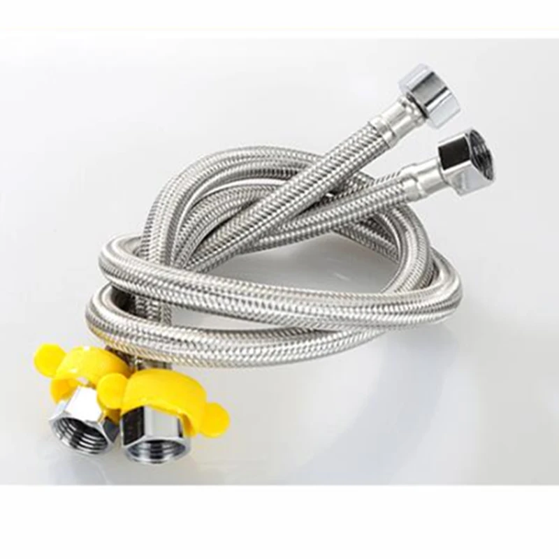 Kitchen Hose Stainless Steel 2 Piece/sets Braided Hose Faucet Supply Line Connects Pipe Faucets G 1/2 Connector Bathroom Hose