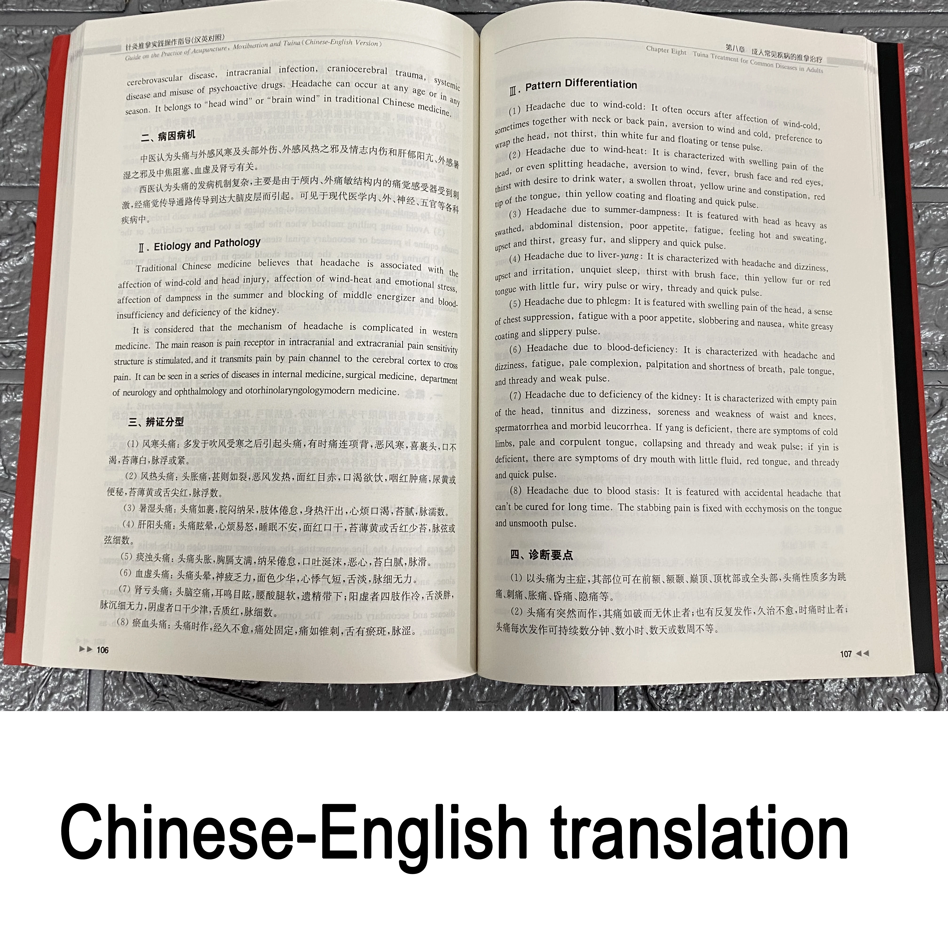Bilingual Engliah Chinese Traditional Medicine Book : Guide on the Practice of Acupuncture,Moxibustion and Tuina