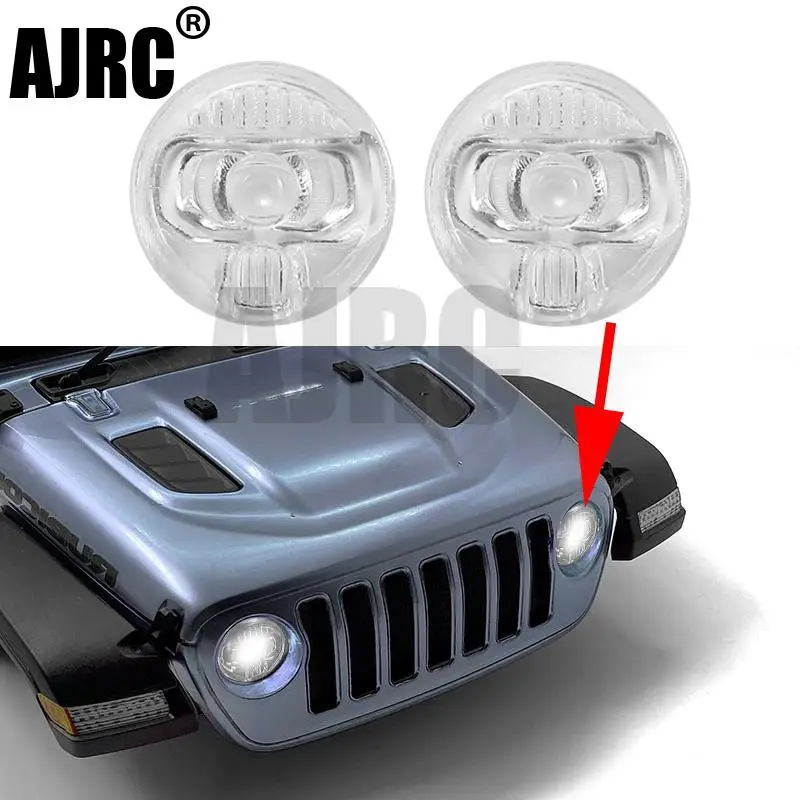 Suitable for 1/10 simulation climbing car SCX10 III AXIAL 900/90047 313mm Wrangler Universal headlight cover LED lamp cup