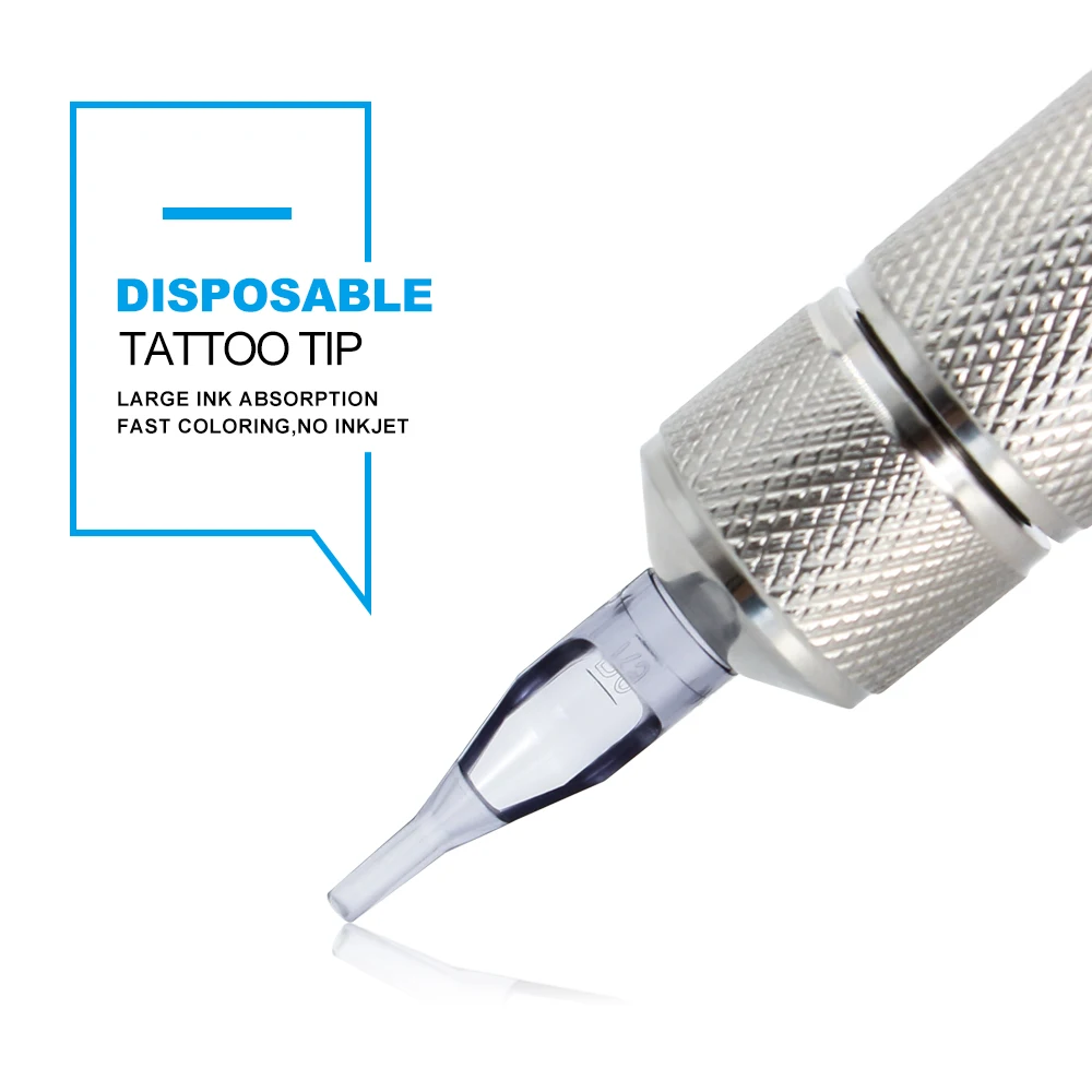 Tatuagem descartável metralhadora bocal dicas, redondo fechar boca tubos, agulhas, 3R, 5R, 7R, 9R, 11R, 14R, 100, 50pcs