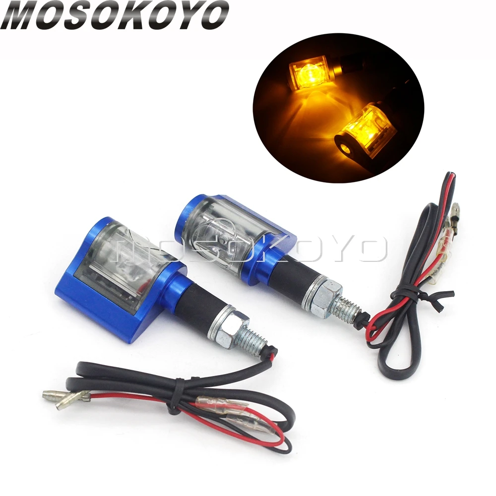 2pcs Universal Motorcycle Amber LED Turn Signal Blinker Light Aluminum Alloy Indicator Lamp for YAMAHA HONDA DUCATI KAWASAKI