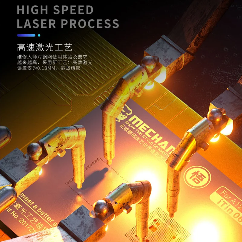 Стальные трафареты MECHANIC с квадратным отверстием для HUAWEI P40/P30 V30 Pro glory Оловянно-посадочная 0,12 мм точное положение стальная сетка серия itin