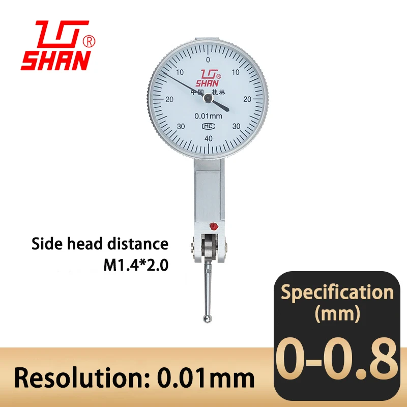 Accuracy 0.01mm Leverage Dial Indicator 0-0.8mm Meter Precision Measuring Instrument Tool Measurement Gauge Dial Test Indicator