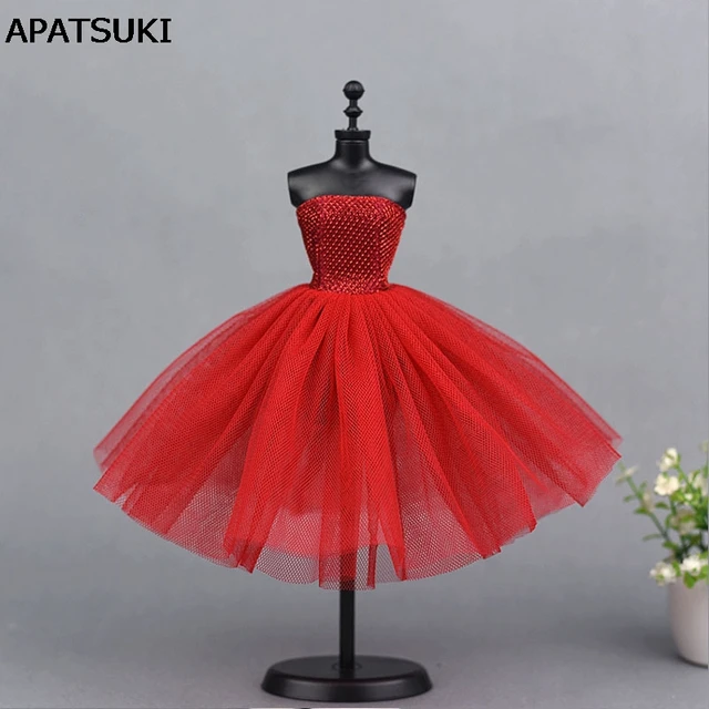 Red Short Ballet Dress For Barbie Doll One Piece Evening Dresses Vestido Clothes For Barbie Dolls 1 6 Bjd Doll Accessories Dolls Accessories AliExpress