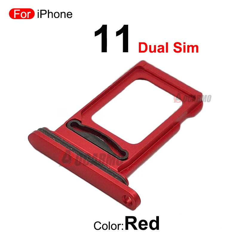 For iPhone 11 Single Sim Tray Dual SIM Card Slot With Waterproof Rubber Ring Replacement Part