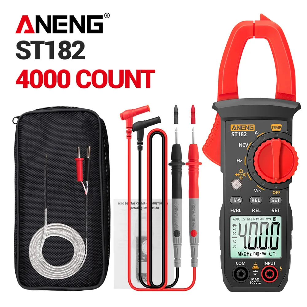 ST180 ST181 182 183 Professional Digital Clamp Meter DC/AC Current Multimeter Pliers Ammeter Voltage Tester Car Voltmeter