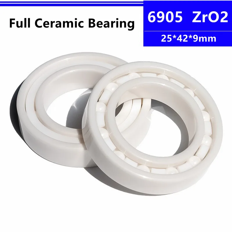 

4pcs/10pcs ZrO2 ceramic bearing 6905 25*42*9mm Zirconia Full Ceramic Deep Groove Ball Bearing 25x42x9 mm