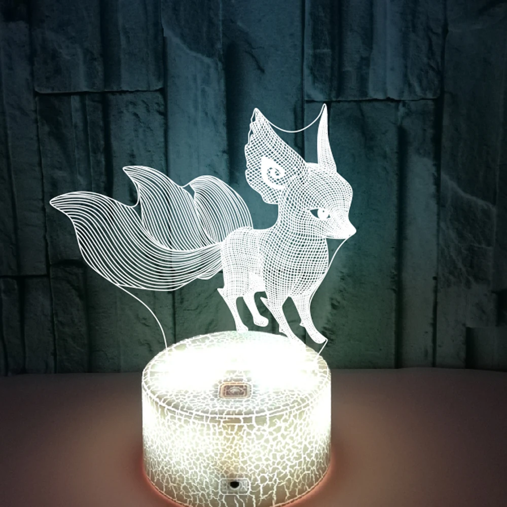 Kids Night Lights Bedside Lamp Fox Gifts 16 Colors with Remote 3D Night Light 1 2 3 4 5 6 7 8 Year Old Boy Girl Kids Baby Gifts