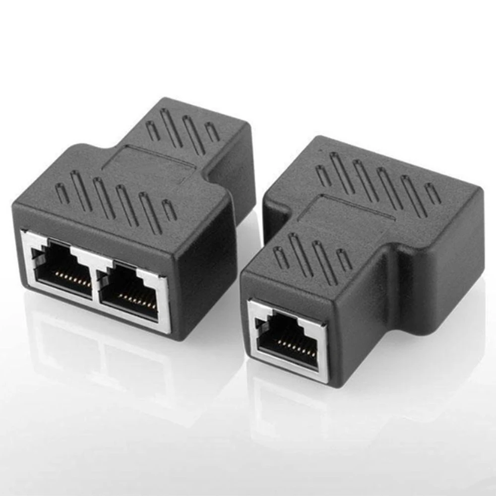 

5pcs/lot 8P8C RJ45 Female to Female 1 To 2 Ways RJ45 LAN Ethernet Network Cable Splitter Connector Adapter