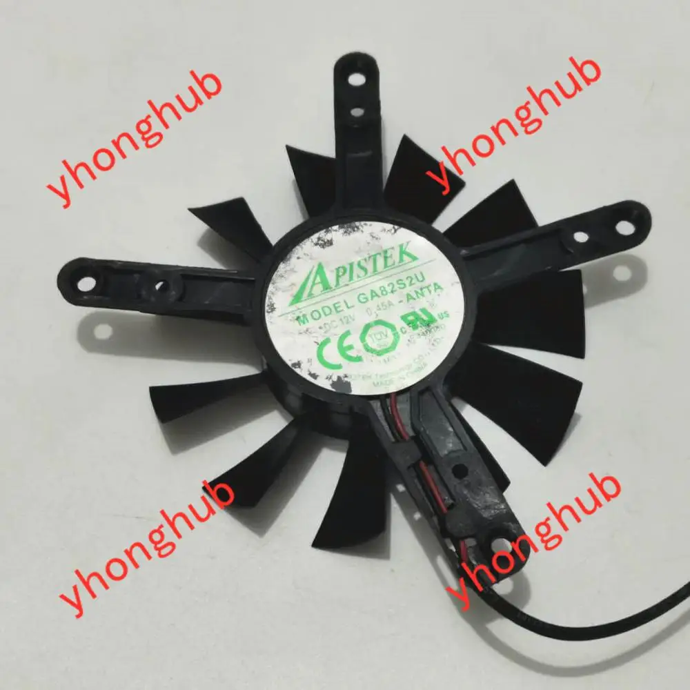 APISTEK GA82S2U ANTA VTX HD7770 DC 12V 0.45A Dia. 74mm C.T.C 81x61x54mm Server Cooling Fan