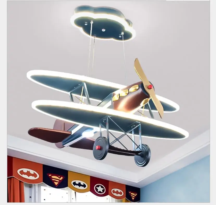 Cartoon Plane Design Dream Modern Led Pendant Lights for Children Room Kids Boy Room home Deco Ceiling aircraft Lighting Fixture