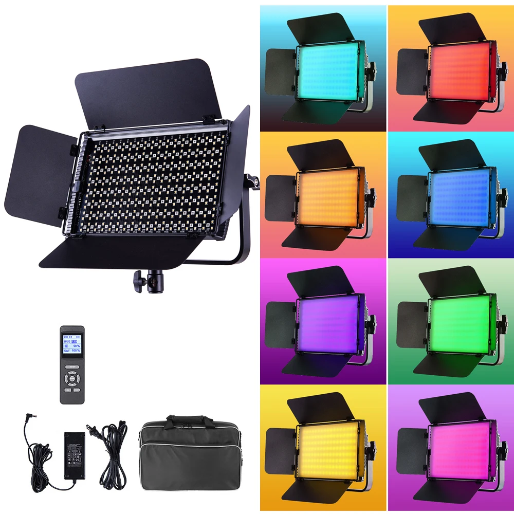 GK-S60RGB 6000LM Bi-Color Variable Ultra Thin Aluminium Alloy RGB LED Video Light Lighting Panel For Video PhotographyTV Studio