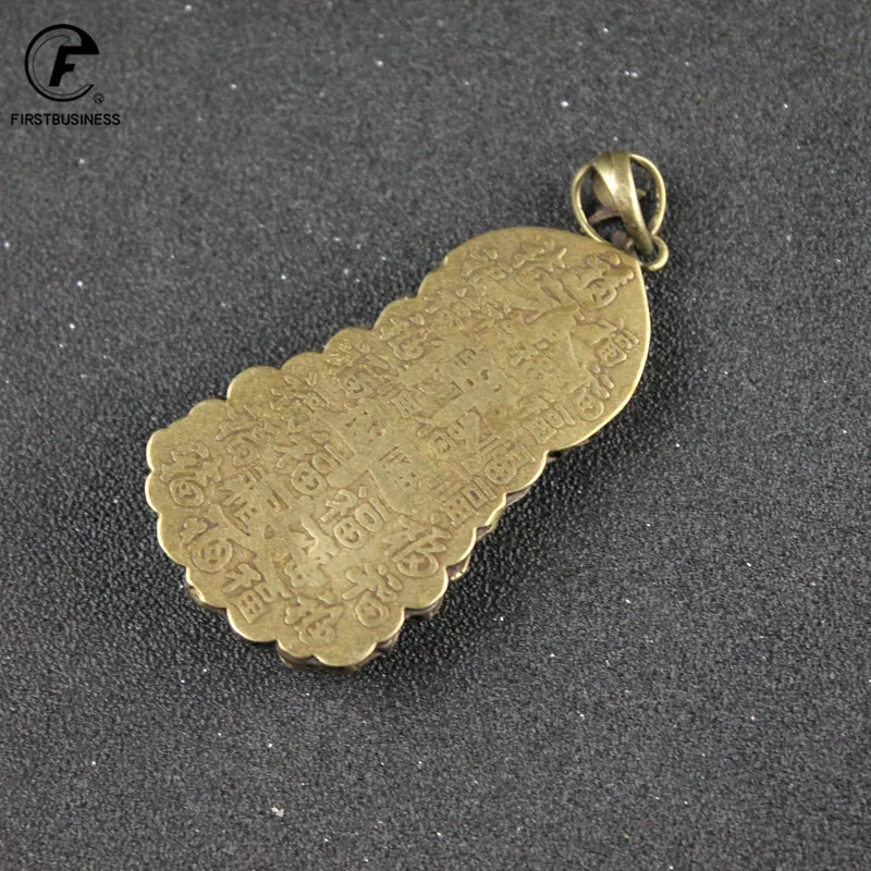 2021 نمط جديد العتيقة النحاس التنين الصيني قلادة قلادة الحيوان محظوظ نعمة الشخصيات الصينية FU هدية السنة الجديدة