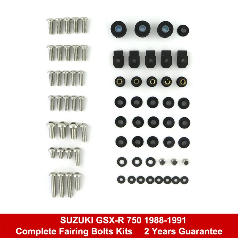 Fit For Suzuki GSX-R 750 1986-1987 1988-1991 1992-1995 1996-1999 Complete Full Fairing Bolts Kit Fairing Clips Nuts Screws