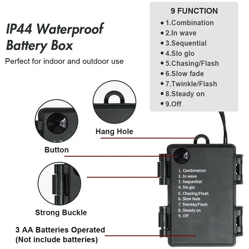 LED Fairy Garland Light String Twinkle Changeable Lamp String Battery Operated untuk Outdoor Indoor Garden Pagar Home Party Decor