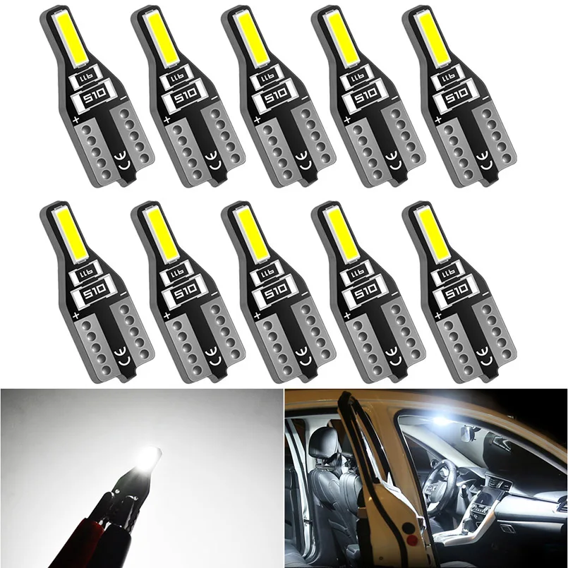 

Светодиодные лампы Katur 10x T10 W5W, 6000 К, 12 В, белые, светодиодные лампы для освещения салона автомобиля светодисветодиодный, внутреннее освещение, купольное освещение для чтения, для Citroen C4, Picasso, Berlingo, Xsara, C5