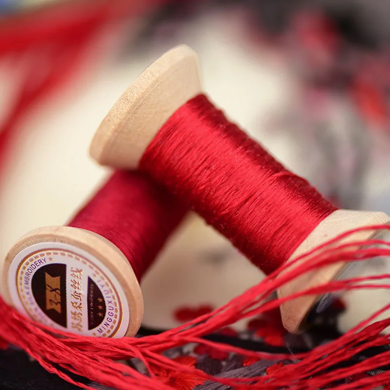 Red thread /20 meters silk thread/decorative hand embroidery/mini spool/embroidery line