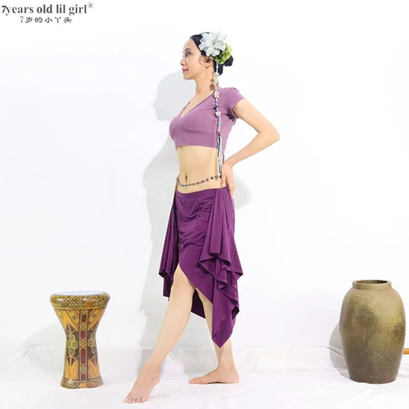 زي الرقص الشرقي Ats القبلي ليكرا تشولي بأكمام قصيرة للنساء ELL110