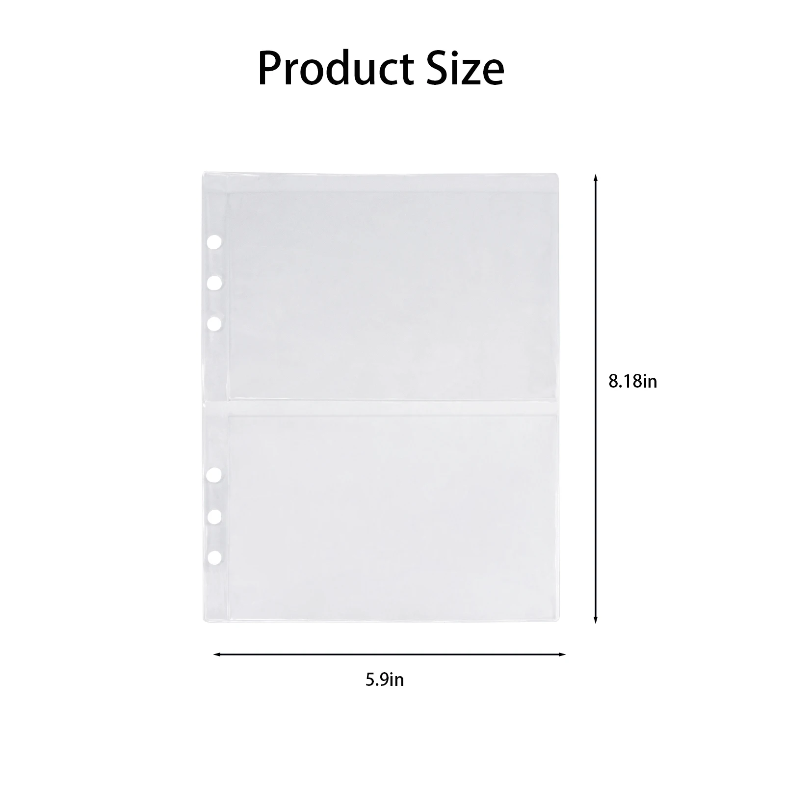 10PCS/Pack A5 Binder Clear Photocard Sleeves 4 Pockets For A5 6-Ring Notebook Binder Waterproof PVC Pouch Document Filing Bag