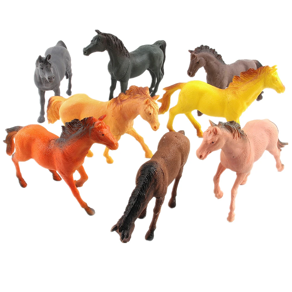 4-8 Pcs Large Plastic Horse Figures Toys Realistic Horse Figurines Pasture Pals Play Set Educational Playset for Kids Boys