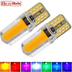 2 X Yellow Amber Led T10 W5W COB Car LED Lighting Marker Lamp Interior Side Light Warning Parking Clearance Bulb Lights 12V Auto