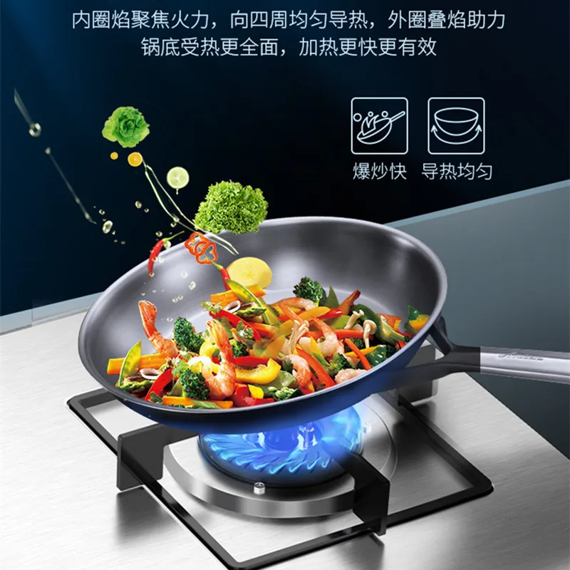 Supor สแตนเลส MS29แก๊สแบบธรรมชาติคู่ฝังอยู่ในกองไฟสูงบนโต๊ะในประเทศ