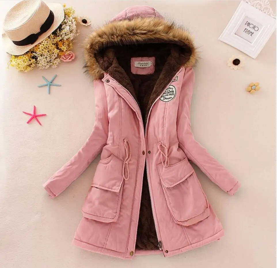 

New Autumn Winter Women Cotton Jacket Padded Casual Slim Coat Emboridery Hooded Parkas Plus Size 3XL Wadded Overcoat