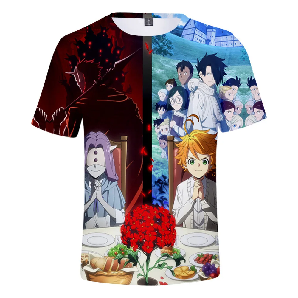 The Promised Neverland Season 2  3D printing T-shirt Streetwear Loose Unisex Short-sleeved Cotton Blend 2021 New Summer Top