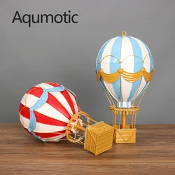 Aqumotic About 35cm(1.15ft) Modern Iron Hot Air Balloon Wall Decoration Accessories Rainbow Lantern 1pc Hanging Craft Home